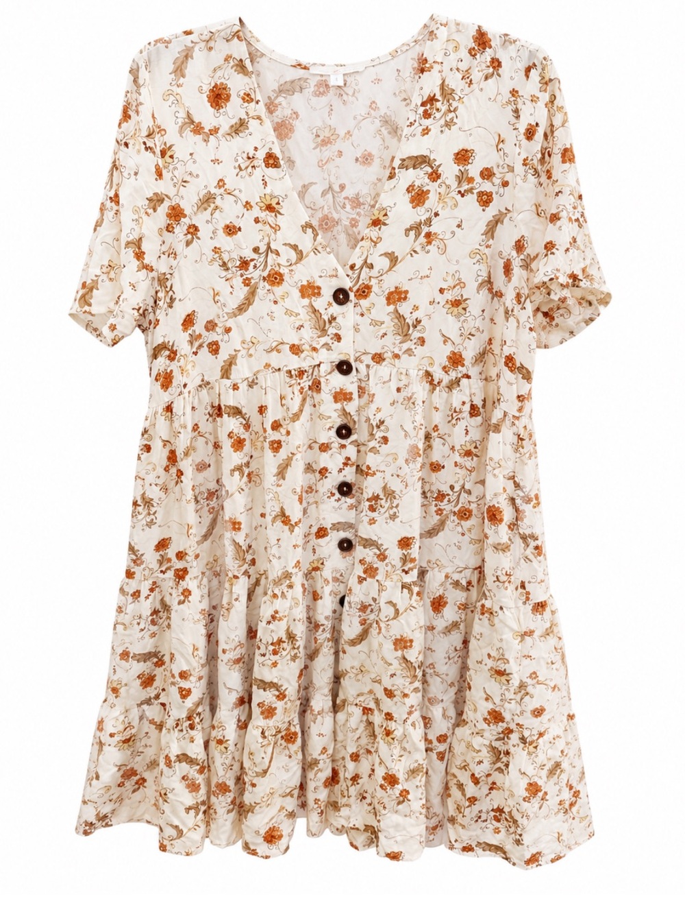 Ces Femme Ditsy Floral Button-Down Mini Dress